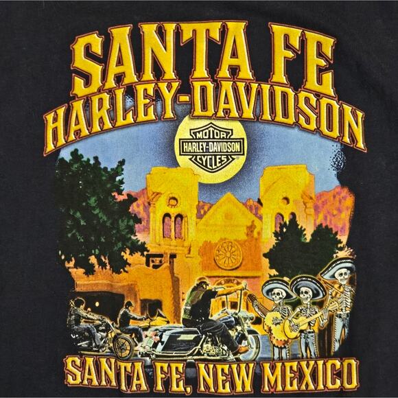 Vintage Harley-Davidson Santa Fe Navy Graphic Sleeveless Tee Tank Top SIZE 2XL - Picture 2 of 9
